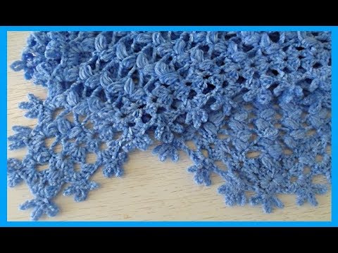 Видео: Красивая обвязка для шали или бактуса,вязание крючком,crochet shawl(шаль №107)