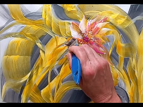 Видео: Abstract Flower with Acrylic Paints/Абстрактно Цвете с Акрилни Бои