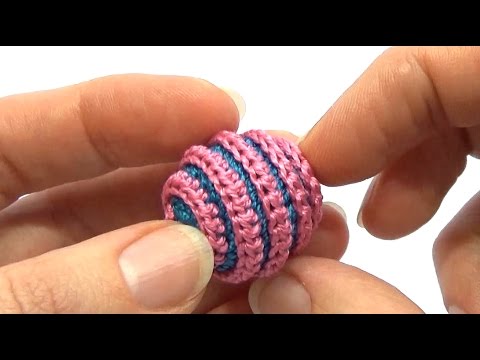 Видео: Рельефная обвязка бусины для слингобус (МК №6) // Relief Crochet Beads Tutorial