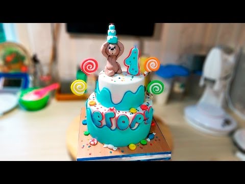 Видео: Двухъярусный детский торт с мишкой / Bunk children's cake with Teddy bear - Я - ТОРТодел!