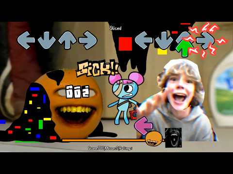 Видео: Мем FNF 67 KID против Annoying Orange, поющего нарезанные песни | Ремикс мема с песней FNF 67 Pho...