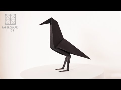 Видео: Origami Halloween Raven Crow (Tavin & Paper Crafts 1101)  Oригами おりがみ Oριγκάμι 종이접기 Paper Crafts