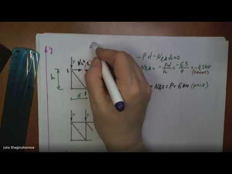 Видео: С.М. Задача № 4.7 Расчёт прямоугольной несимметричной фермы
