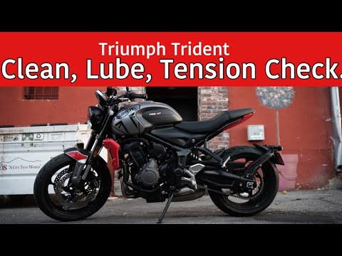 Видео: Техническое обслуживание цепи мотоцикла (как чистить, смазывать и проверять натяжение на Triumph ...