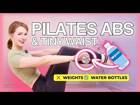 Видео: 10-минутный пилатес для плоского живота (без гантелей? Используйте бутылки с водой!) | Glow Mini