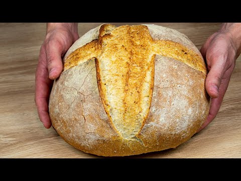 Видео: Перестаньте покупать хлеб, приготовьте деревенский хлеб по этому рецепту. Невероятно хрустящий!