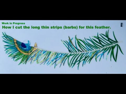 Видео: В работе - Как разрезать длинные тонкие осколки витражного стекла для мозаики «Перья павлина».