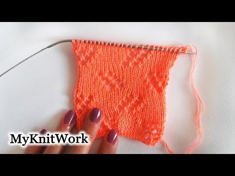 Видео: Простой ажурный узор для пуловера. Вязание спицами.
