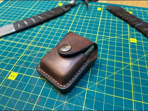Видео: Делаю чехол из кожи для зажигалки Zippo  (Making A Leather Zippo Case)