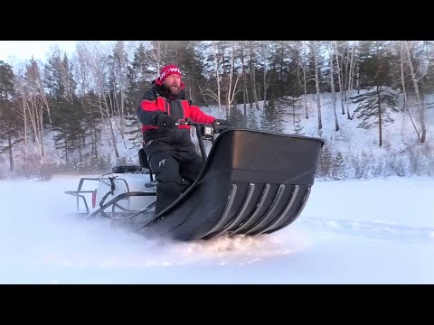 Видео: Штурмуем горы на мотобуксировщике Балтмоторс Snowdog Twin Pro!