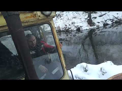 Видео: Переправа через речку Чтз т130