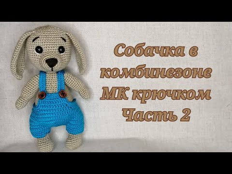 Видео: Собачка в комбинезоне МК крючком часть 2