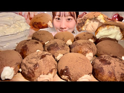 Видео: ASMR пончик с шоколадным кремом【русские субтитры】【Mukbang/ Eating Sounds】