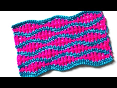 Видео: Двухцветный волнистый узор