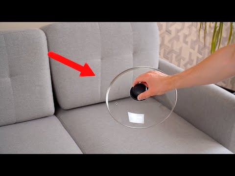 Видео: Используйте крышку кастрюли! Диван будет как новенький 🔝 3 хитрости по уборке!