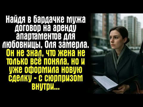 Видео: Найдя в бардачке мужа договор на аренду апартаментов для любовницы, Оля замерла. Он не знал, что...