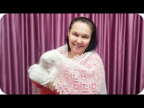 Видео: Обзор пуховых изделий! Шали, платки, палантины, паутинки ручной работы.  Инесса Оренбург.