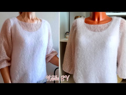 Видео: Джемпер "Паутинка" из Silk Mohair Lux. Видео - описание