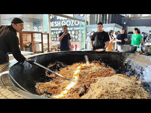 Видео: Гигантский Плов в Ташкенте, Giant Pilaf in Tashkent. 3000кг каждый день.👍