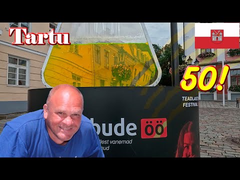 Видео: 482. Прогулка по Тарту, часть 50. Юбилейная! Водопад жёлтой воды. Наступление на центр. 4К.