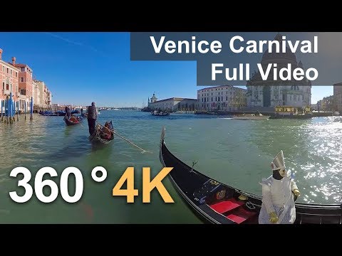 Видео: 360°, Венецианский карнавал. 4К видео