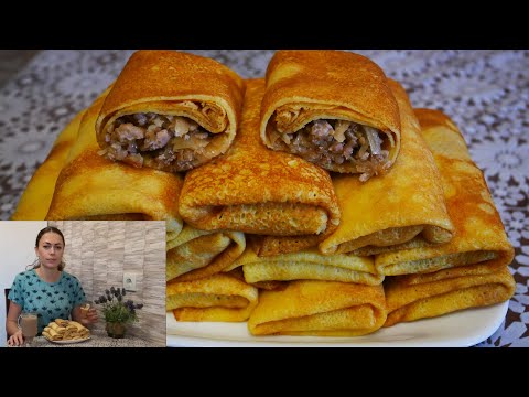 Видео: Блины на молоке и кипятке. БЛИНЫ с ФАРШЕМ и КАПУСТОЙ. ПРОЩЕ РЕЦЕПТА НЕ НАЙДЕТЕ!!!
