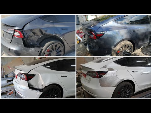 Видео: 2в1 відновлення та заміна крила Tesla model 3