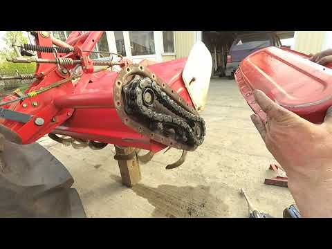 Видео: ТО минитрактора и проверка состояния цепи фрезы