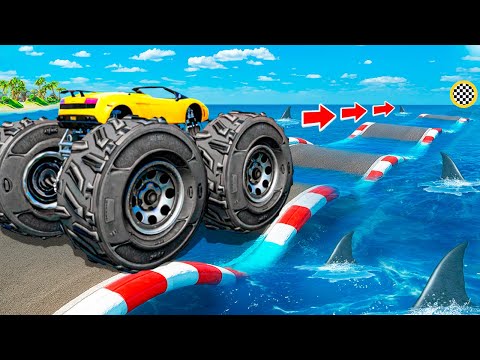 Видео: ПРОЕХАЛ ВОДНЫЕ КОЧКИ НА ОГРОМНЫХ ТАЧКАХ В ГТА 5! ЭКСПЕРИМЕНТ GTA 5 ОНЛАЙН