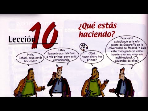 Видео: nuevo español 2000. Конструкция ESTAR + gerundio. Аудирование.