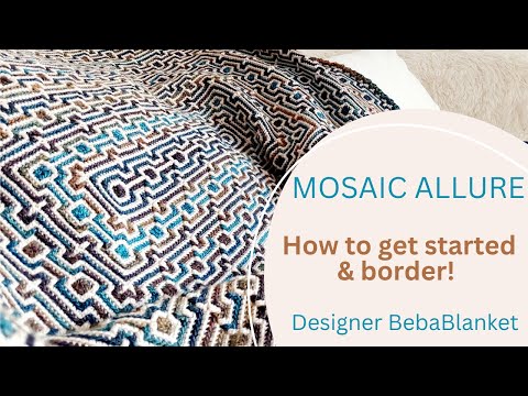 Видео: Как начать вязать прямоугольный мозаичный узор крючком MOSAIC ALLURE. Дизайнер @BebaBlanket