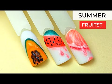 Видео: Вкусни и сочни плодчета - с релефни капчици | Декорации на нокти | Nail Art Design