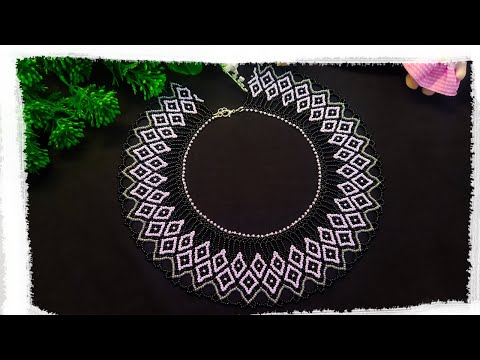 Видео: DIY ШИРОКОЕ КОЛЬЕ из бисера