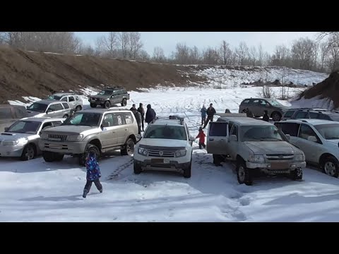 Видео: Реальный ледокол. Kyron disel, Prado 95, Prado 120, LC100, Patriot, Grand Cherokee, Duster, Deer...