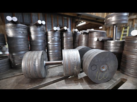Видео: Набор гантелей из металлолома | 10-100 фунтов, жим на горизонтальной скамье и стойка