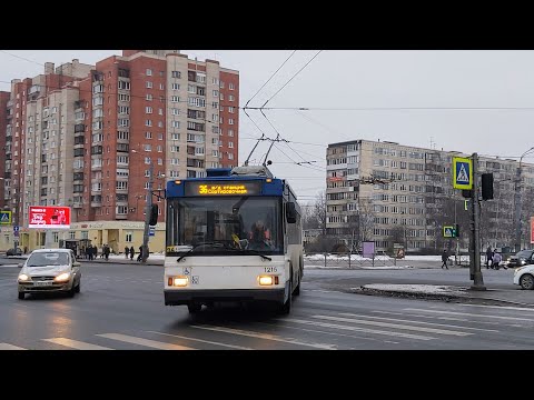 Видео: Троллейбус, маршрут №36 ТролЗа-5275.03 "Оптима" б.1215 (29.12.2022) Санкт-Петербург