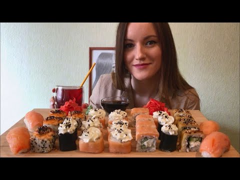 Видео: MUKBANG ROLLS  SUSHI / МУКБАНГ РОЛЛЫ СУШИ