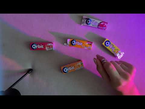 Видео: АСМР , дегустация жвачек, ЖВАЧКА , чавканье, orbit , ASMR