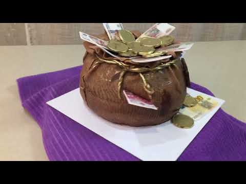 Видео: Торт мешочек с деньгами#Cake bag with money