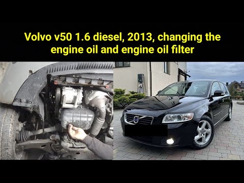 Видео: Volvo v50 1.6 diesel, 2012. Changing the engine oil and engine oil filter. Замена масла.