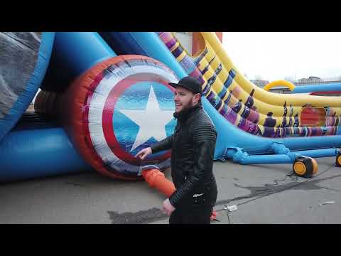 Видео: Надувной Коммерческий Батут для Бизнеса. АТТРАКЦИОН ШОК. inflatable trampoline. Самый высокий в РФ!