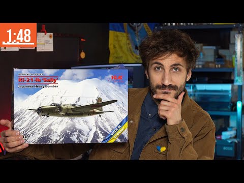Видео: Мой первый самолет в масштабе 1:48 Ki-21 "Sally" ICM