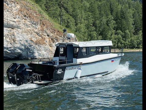Видео: KrasBoat 870 обзор. Кабинный катер.