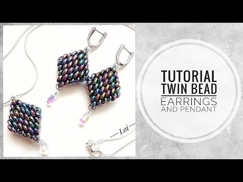 Видео: #МК - Объемные серьги и кулон из твина | #Tutorial - Earrings and pendant from the twin