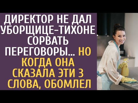 Видео: Директор не дал уборщице-тихоне сорвать переговоры… Но когда она сказала эти 3 слова, офис вздрогнул