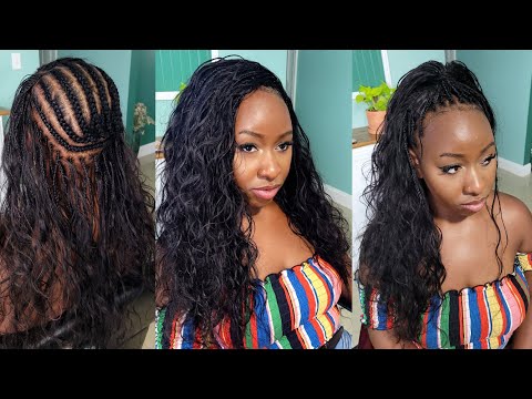 Видео: Комбинированные косы-боксы в стиле бохо с вшитыми натуральными волосами объёмной волны | Причёска...