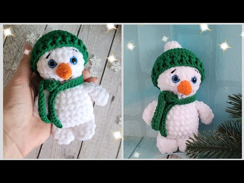 Видео: ⛄СНЕГОВИК С ПЛЮШЕВОЙ ПРЯЖИ ВЯЗАНЫЙ КРЮЧКОМ⛄crochet snowman⛄Schneemann häkeln
