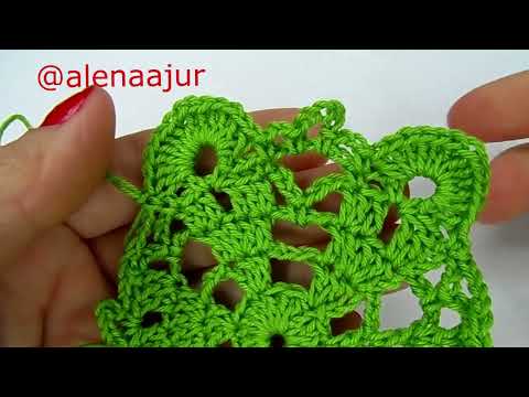 Видео: Мотив  крючком шестиугольник