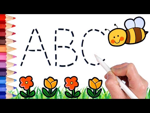 Видео: Изучение алфавита ABC для детей | Как нарисовать муравей-пчелу корову простым цветом