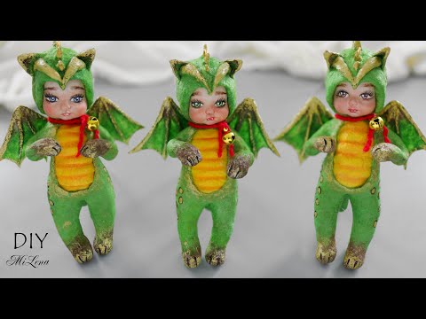 Видео: 🐉 ДРАКОН 🔥 ВАТНАЯ ЕЛОЧНАЯ ИГРУШКА 🔥 Dragon 🐉